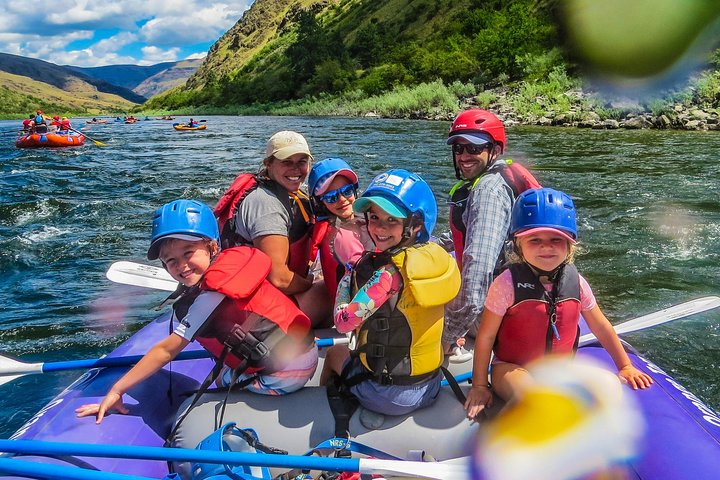 Family enjoying a day on the Salmon River near Riggins Idaho.